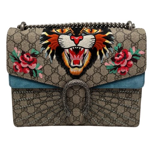 Gucci GG Monogram Embroidered Medium Dionysus Shoulder Bag