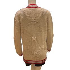 Gucci Oversized Striped GG Logo Jacquard Knit Cardigan Clothing