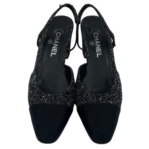 Chanel Slingback Glitter Shoes