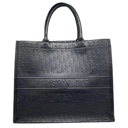 Christian Dior Dior Leather Oblique Embossed Book Tote