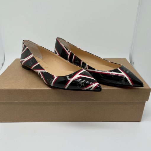 Christian Louboutin Ballalla Patent Leather Flats Shoes