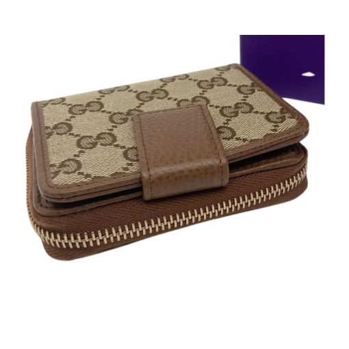 Gucci Monogram Zip Around French Flap Wallet