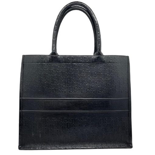 Christian Dior Dior Leather Oblique Embossed Book Tote