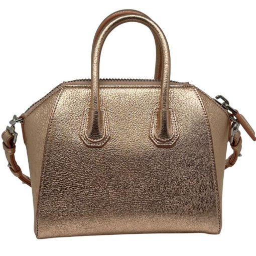 Givenchy Metallic Sugar Goatskin Mini Antigona Rose Gold Handbags