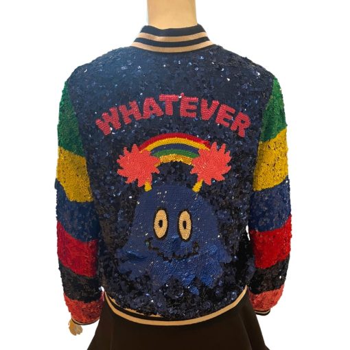 Mira Mikati Clothing Mira Mikata Hand Embroidered Sequin Bomber Jacket