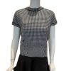 Christian Dior Houndstooth Knit Short-Sleeved Sweater Clothing