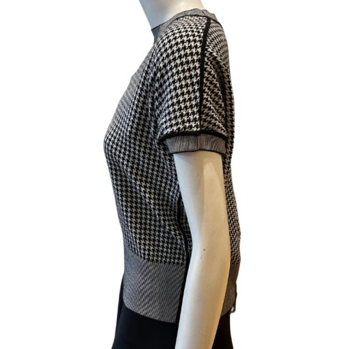 Christian Dior Houndstooth Knit Short-Sleeved Sweater Clothing