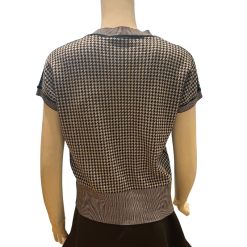 Christian Dior Houndstooth Knit Short-Sleeved Sweater Clothing