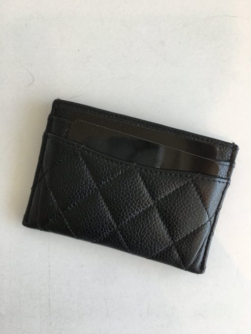 Handbags Chanel Caviar Black Quilted Classic Card Holder