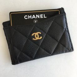 Handbags Chanel Caviar Black Quilted Classic Card Holder