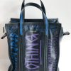 Balenciaga Black Graffiti Shopper Tote