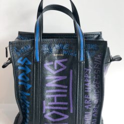 Balenciaga Black Graffiti Shopper Tote