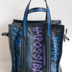 Balenciaga Black Graffiti Shopper Tote