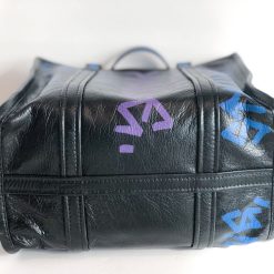 Balenciaga Black Graffiti Shopper Tote