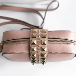 Valentino Lila Palmellato Rockstud Camera Bag