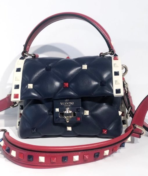 Valentino Navy Candy Stud Bag Handbags